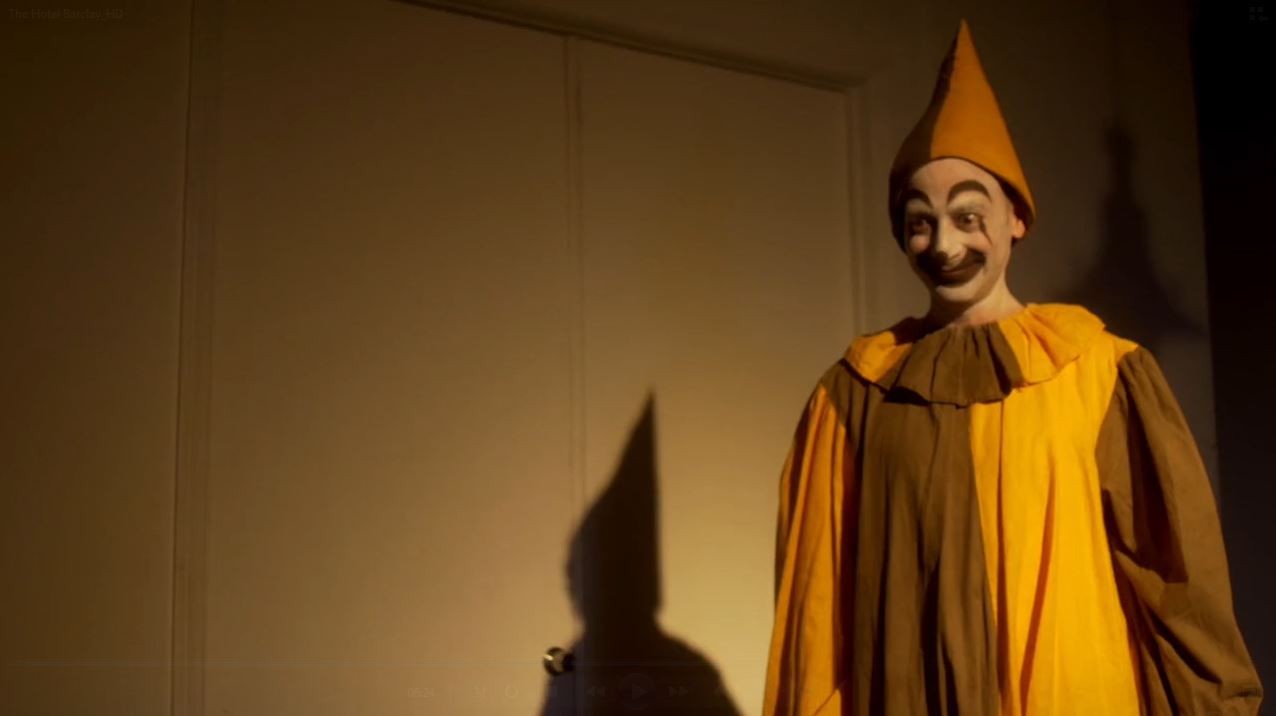 Jeff Blumberg as The Clown in the episode The Duo from season 1 of  the horror web series The Hotel Barclay