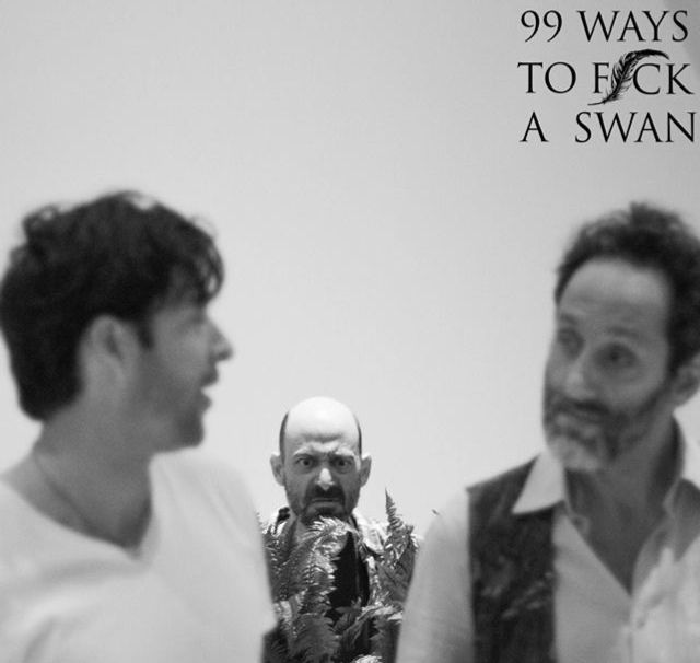 Actor Jeff Blumberg rehearsing the play 99 Ways to Fuck a Swan
